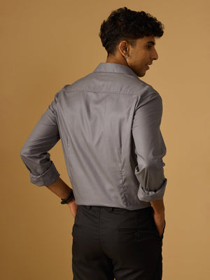 Calanthe - Giza Cotton Slim Fit Shirt - Grey - Espanshe