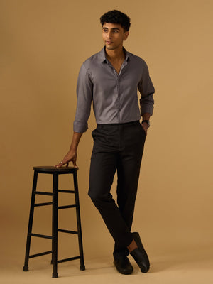 Calanthe - Giza Cotton Slim Fit Shirt - Grey - Espanshe