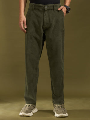 Holden - Corduroy Crop Trouser - Dark Green - Espanshe