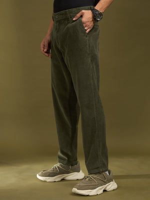 Holden - Corduroy Crop Trouser - Dark Green - Espanshe