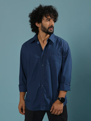men's dark blue full sleeve solid shirt with premium quality cotton
Men's outfit for every occassion