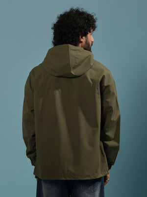 men's green hooded nylon jacket made from nylon blend, lightweight and durable
lightweight jakcet for men
