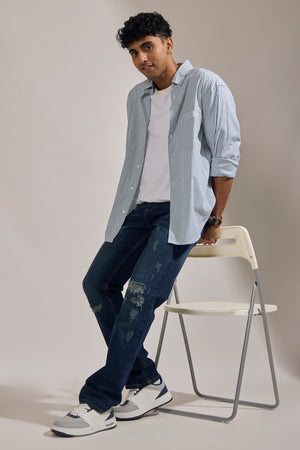 men's oversized cement green stripped shirt with full sleeve and chest pocket made from 100% cotton.
pure cotton shirts for men
oversized shirts for men