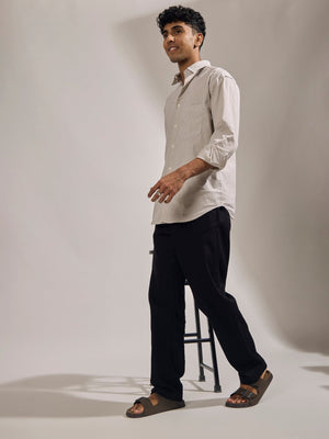 Gwynetha - Loose Fit Linen Joggers - Black - Espanshe