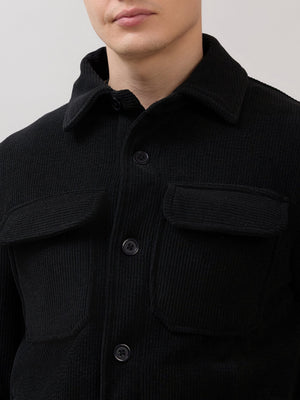 Alloy - Relaxed Corduroy Shacket - Black - Espanshe