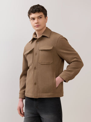 Alloy - Relaxed Corduroy Shacket - Brown - Espanshe