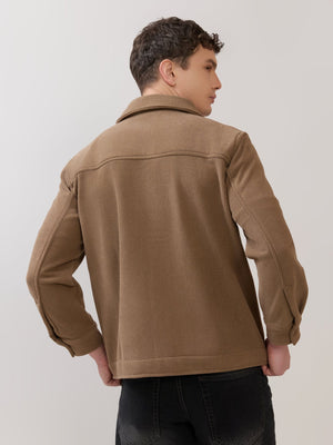 Alloy - Relaxed Corduroy Shacket - Brown - Espanshe