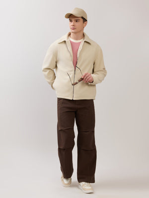 Petal - Relaxed Zip Jacket - Cream - Espanshe