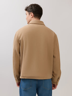 Petal - Relaxed Zip Jacket - Light Brown - Espanshe