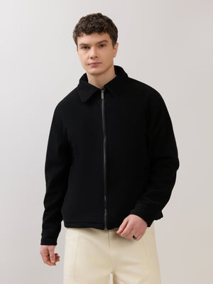 Petal - Relaxed Zip Jacket - Black - Espanshe