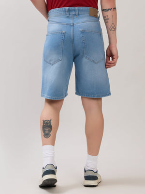 Wax - Relaxed Fit Denim Shorts - Blue - Espanshe