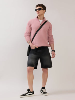 Wax - Relaxed Fit Denim Shorts - Black Shade - Espanshe