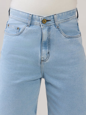 Wax - Relaxed Fit Denim Shorts - Light Blue - Espanshe