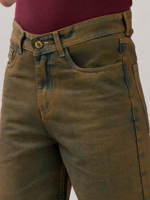 Wax - Relaxed Fit Tint Washed Denim Shorts - Rust - Espanshe