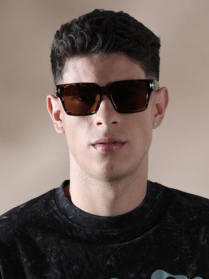 Trip Square Sunglass Tortoise shell Print - Gold Brown - Espanshe