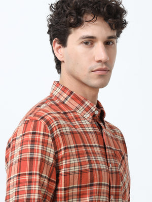 fullsleev checkered shirt in regular fit made from soft brushed fabric
fullsleeve shirts for men
regular fit shirt for men