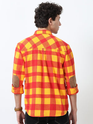 Clio - Brushed Checkered Shirt - Sunset Checkered - Espanshe