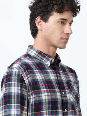 fullsleev checkered shirt in regular fit made from soft brushed fabric
fullsleeve shirts for men
regular fit shirt for men