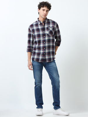 fullsleev checkered shirt in regular fit made from soft brushed fabric
fullsleeve shirts for men
regular fit shirt for men