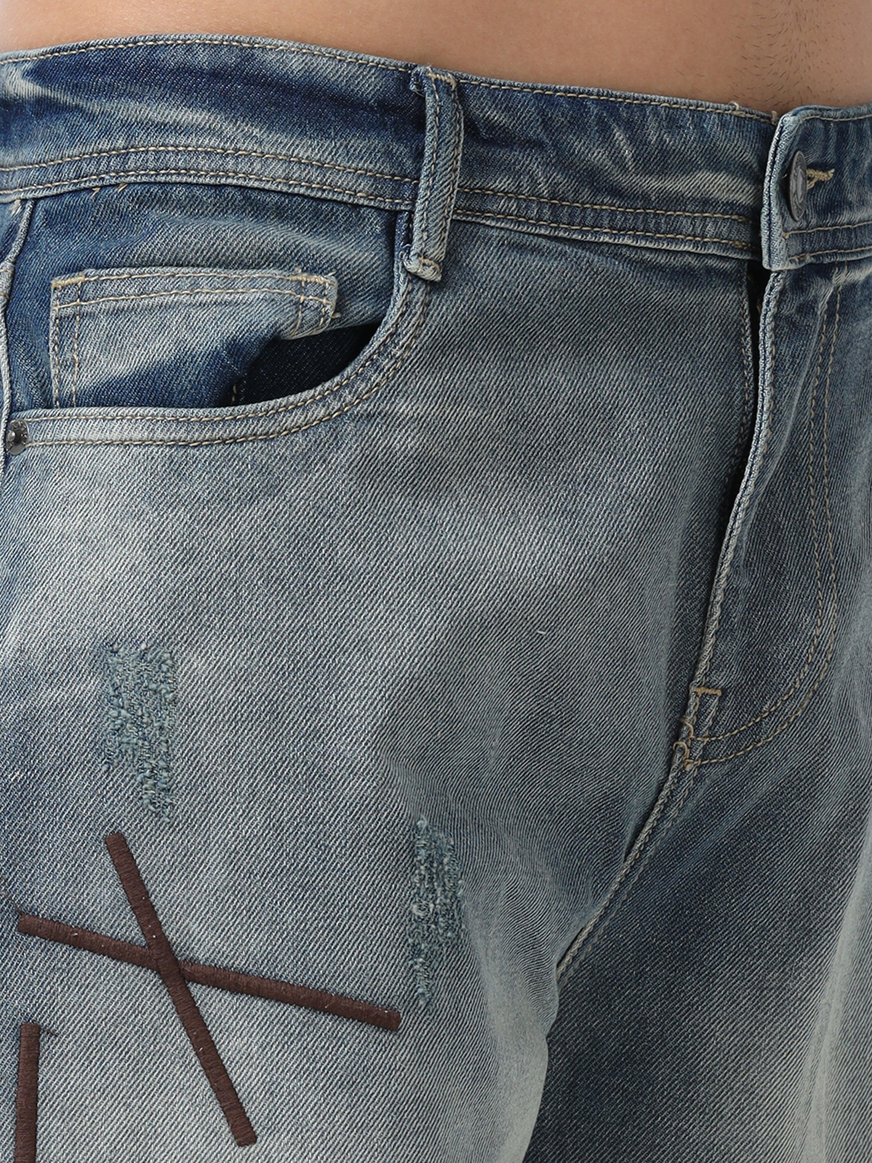 loose fit jeans with stylish embroidery
loose fit jean for men
stylish jean for men