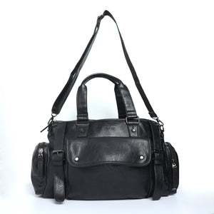 Leather Duffle Bag - Black - Espanshe