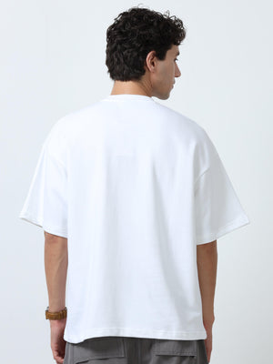 Elowen - Oversized Round neck
t-Shirt with five sleeve -White - Espanshe
round neck tshirt for men
five sleeve tshirt for men