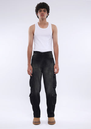 Xylare - Relaxed Cargo Jeans - Black Shade - Espanshe