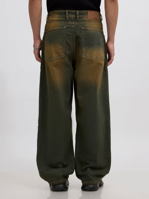 Pixel Rip - Super Baggy Jeans - Stained Blue - Espanshe
