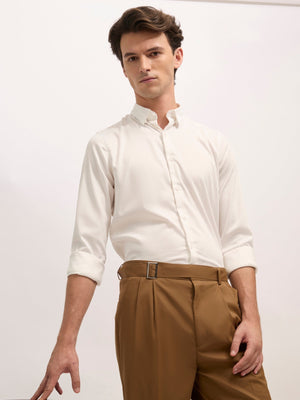 Ivar - Turkish Fit Striped Shirt - White - Espanshe