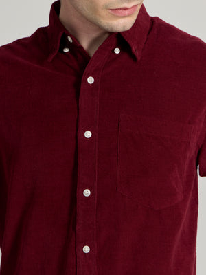 Men's Relaxed Corduroy Shirt - maroon