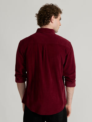 Men's Relaxed Corduroy Shirt - maroon