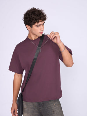 Stirling - Loose Fit T-Shirt - Midnight Plum - Espanshe