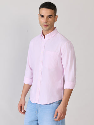 Neocut - Relaxed Striped Oxford Shirt - Light Pink - Espanshe