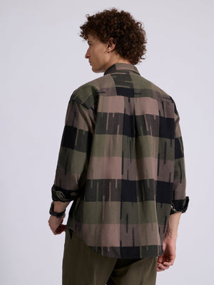 Talbot - Drop Shoulder Checks Shirt - Olive - Espanshe