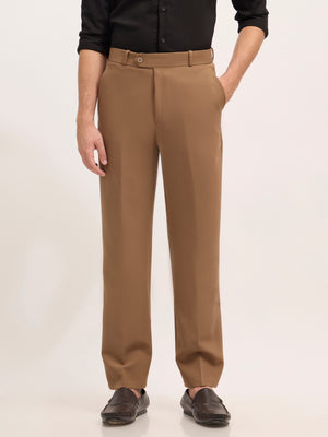 men's Straight Fit Formal Pant - Brown
