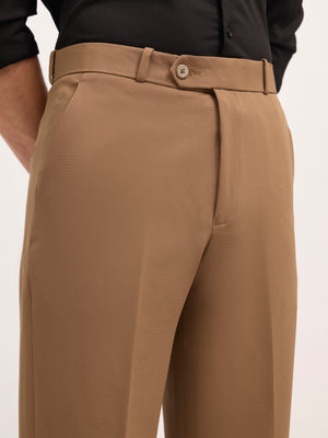 men's Straight Fit Formal Pant - Brown