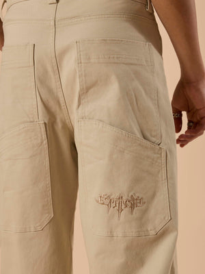 Men's Super Baggy Cargo Pant in
Cream