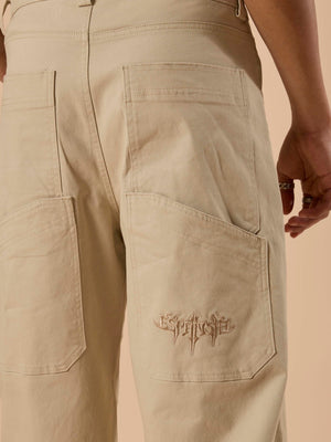 Vardon - Super Baggy Cargo Pant - Cream - Espanshe