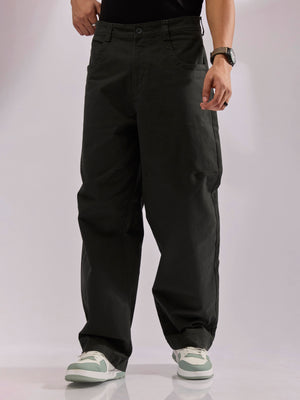 Men's Super Baggy Cargo Pant in Dark Green