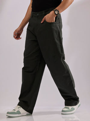 Men's Super Baggy Cargo Pant in Dark Green