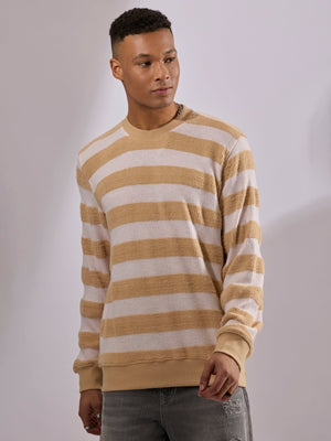 Swyft - Striped Crew neck Sweater - Yellow - Espanshe