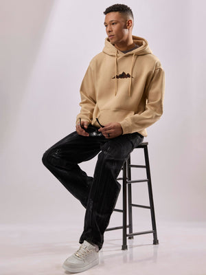 Drift - Printed Hoodie - Beige - Espanshe