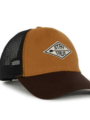 Galenos - Stay True Printed Baseball Cap - Brown - Espanshe
