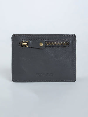 Arctic-9 - Card Holder Leather Zip Wallet - Grey - Espanshe