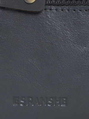 Arctic-9 - Card Holder Leather Zip Wallet - Grey - Espanshe
