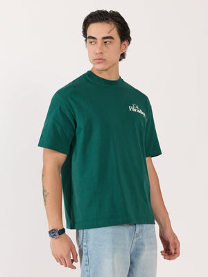 Sheldon - Palm Paradise Graphic Green Loose Fit T-Shirt - Espanshe