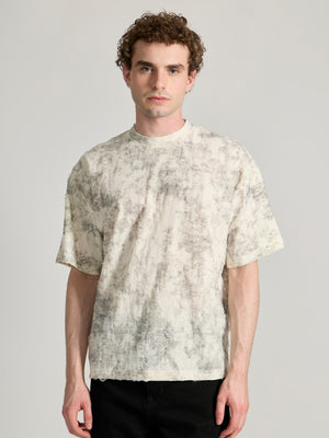man wearing a Distressed Oversized T-Shirt - black