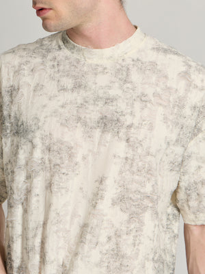 man wearing a Distressed Oversized T-Shirt - black