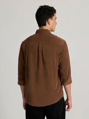 Zorin - Relaxed Corduroy Shirt - Brown - Espanshe