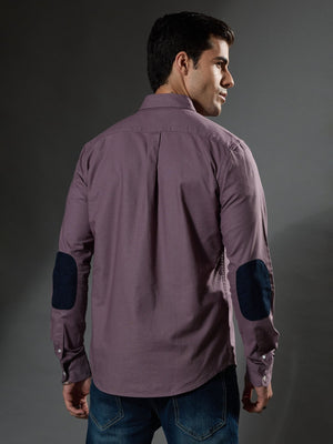 Classy - Turkish Fit Shirt With Elbow Patch - Pale Purple - Espanshe
